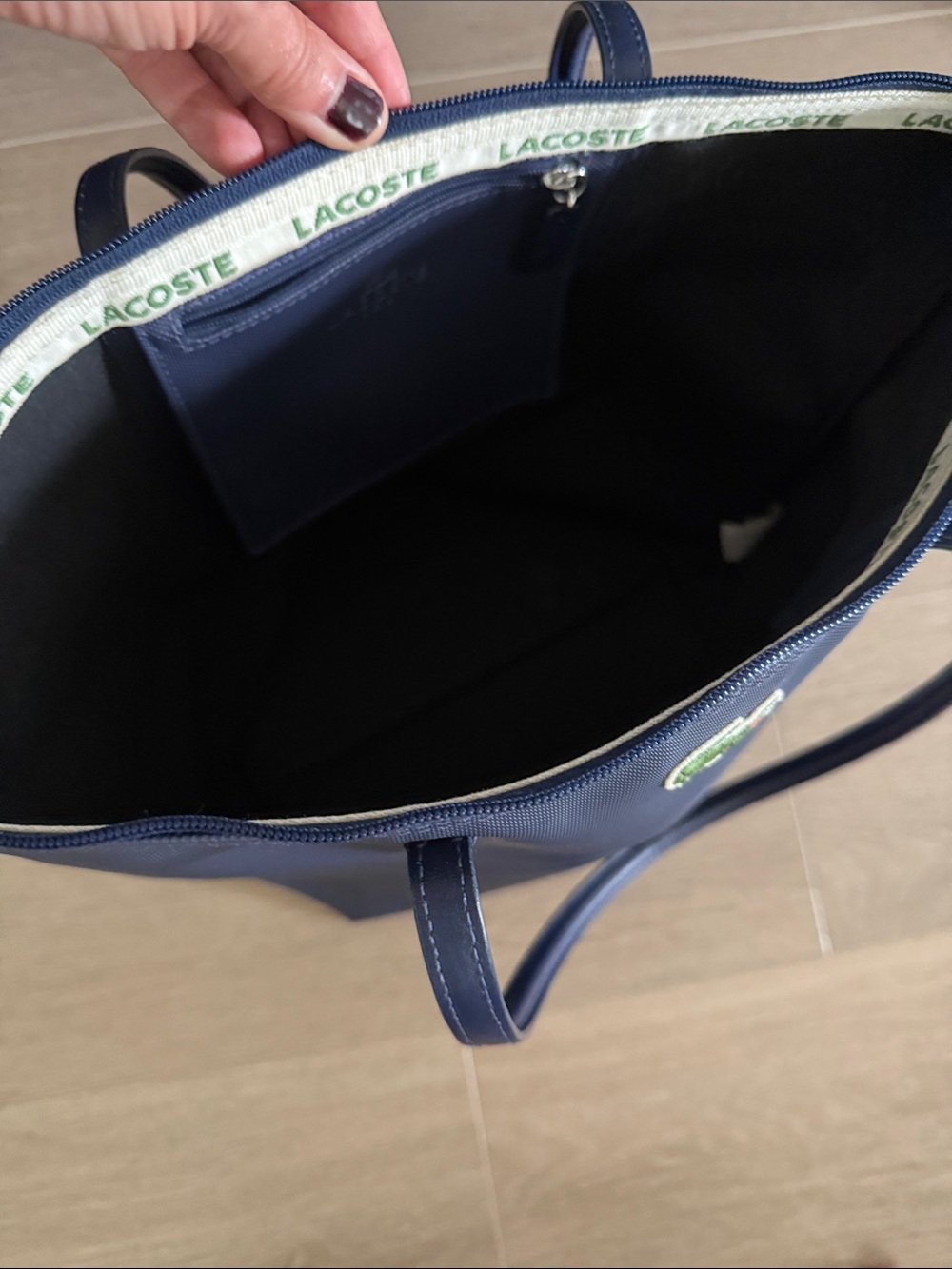 Lacoste Navy Blue Logo Tote Bag - Picture 5 of 7